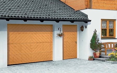 Timber sectional garage doors